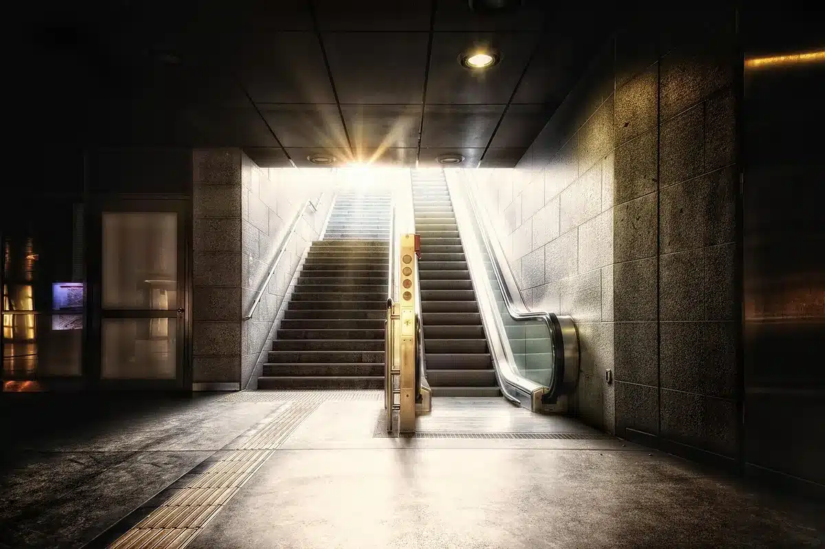 Closed metro station gates and empty platform in Delhi